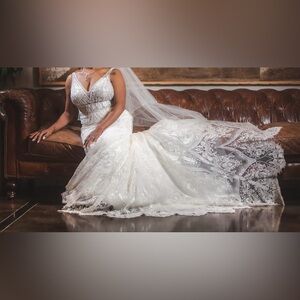 Fit-and-Flare White Wedding Dress